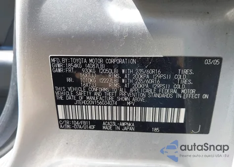 2005 Toyota Rav4 from USA, damaged, VIN JTEHD20V156034074